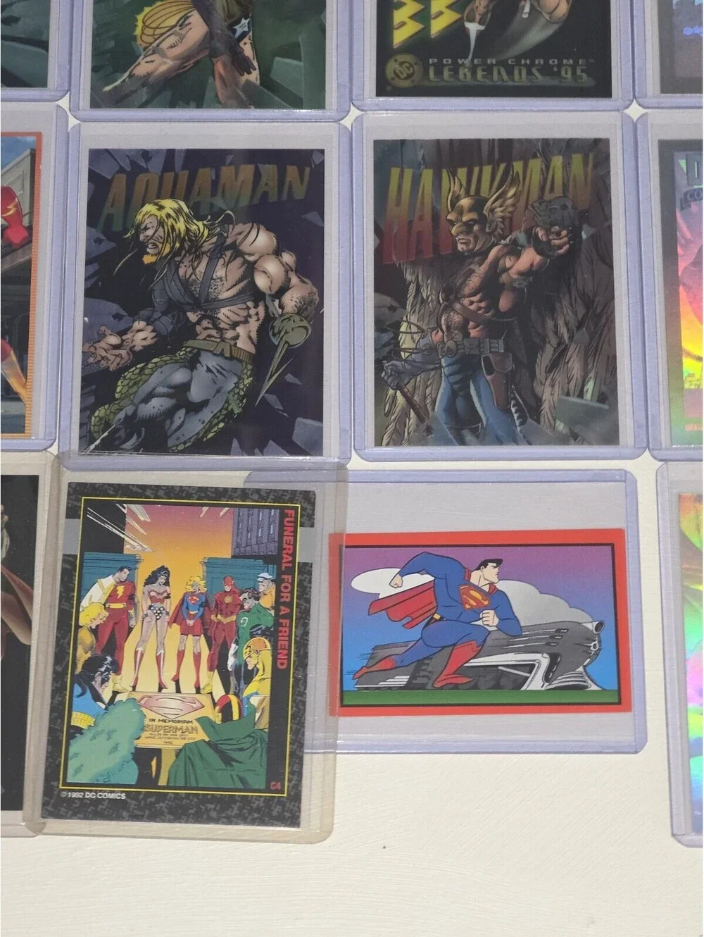 20 Card Lot DC Heroes Flash Superman Wonder Woman Hard Hitters Holos Brilliants